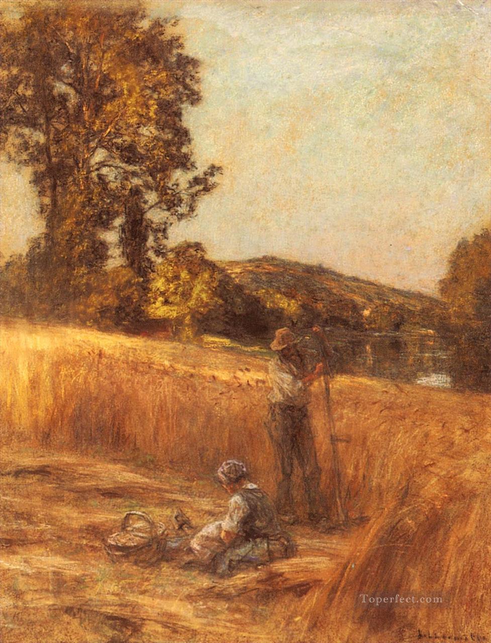 Los segadores escenas rurales campesino León Agustín Lhermitte Pintura al óleo